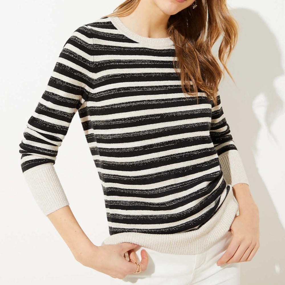 LOFT Shimmer Cuff Lightweight Sweater
